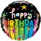 Fólia Lufi - szülinapi - Birthday Colorful Stripes - 46 cm