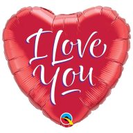I Love You fehér Feliratos Szerelmes Fólia Lufi - 46 cm