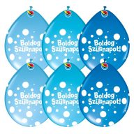   Gumi Lufi - Levegővel fújható - Boldog Szülinapot Fiús Pöttyös - 28 cm, 6 db