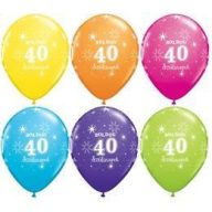   Gumi Lufi - Csomag - 40. Szülinapi Szikrázó-Csillag Mintás Vegyes Színű - 6 db-os, 28 cm