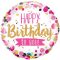 Fólia Lufi - Happy Birthday to You Pink & Gold Szülinapi - 46 cm