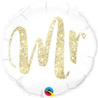 Fólia Lufi - Esküvő - Mr. Feliratú Glitter Arany - 43 cm