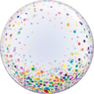 Buborék lufi - Színes Konfetti Pöttyös Mintás - 61 cm