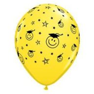   Gumi Lufi - csomag - Smile Face Ballagási - Sárga, 28 cm, 6 db