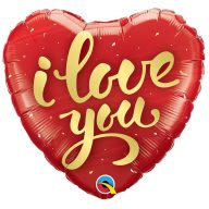 I Love You Feliratos Szerelmes Fólia Lufi - 46 cm