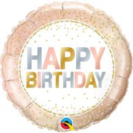   Fólia Lufi - Szülinapi - Arany Pöttyös Elegáns Happy Birthday - 46 cm