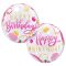 Birthday Pink & Gold Dots Szülinapi Bubble Lufi