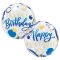 Birthday Blue & Gold Dots Szülinapi Bubble Lufi