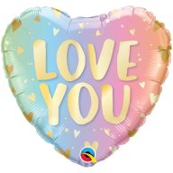   Fólia Lufi - Love You Pastel Ombre Szív Fólia Lufi - 46 cm