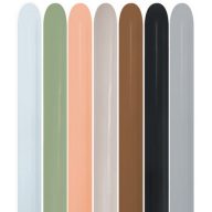   Modellező Lufi - Vegyes Színű - Earthy Assortment Parti Kukac Lufi - Normál, 100 db