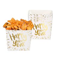   Happy New Year Mintás Fehér Arany Parti Tálka - 40 cl, 6 db-os