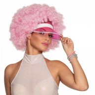 Női Paróka - Pink Afro Paróka Rózsaszín Silttel