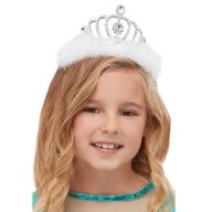 Hercegnő Tiara Kövekkel - Fehér Tollas